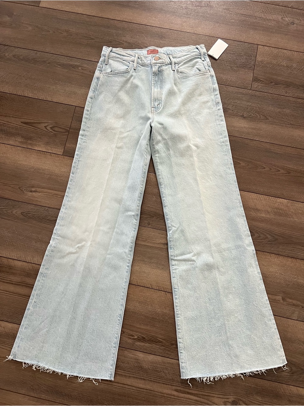 NWT MOTHER The Hustler Roller Skimp Fray Jeans in Bring the Cooler